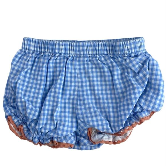 Joie Infant Baby Blue Gingham Checkered Embroidered Matching Dress Set Size 3-6M - Picture 4 of 7